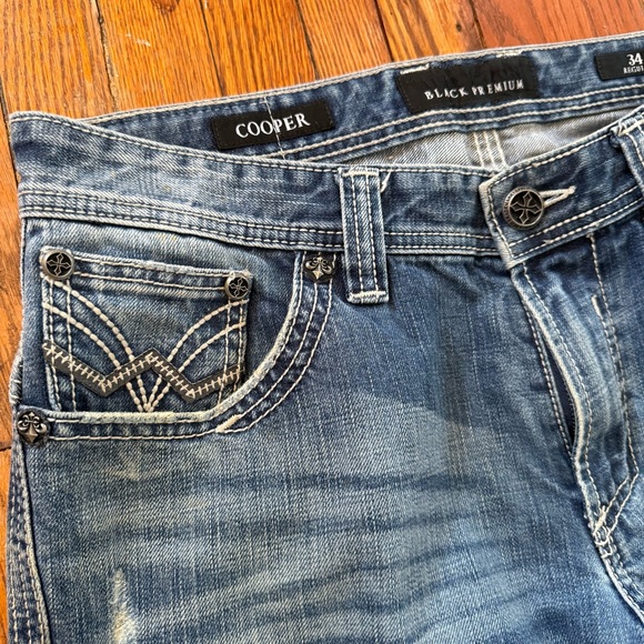 Y2K Affliction Black Premium Cooper Cut Vintage Denim Jeans - Picture 5 of 16